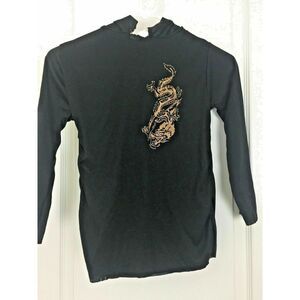 Golden Dragon Halloween Costume Hoodie Top Only 4-6 Boys Girls Kids‎ Black
